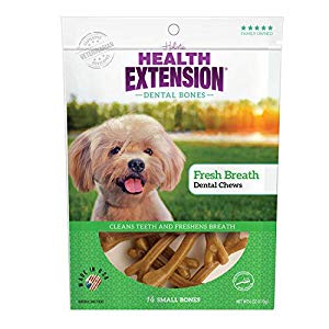 Health Extension Fresh Breath Dental Bones Dog Treats  14-pack