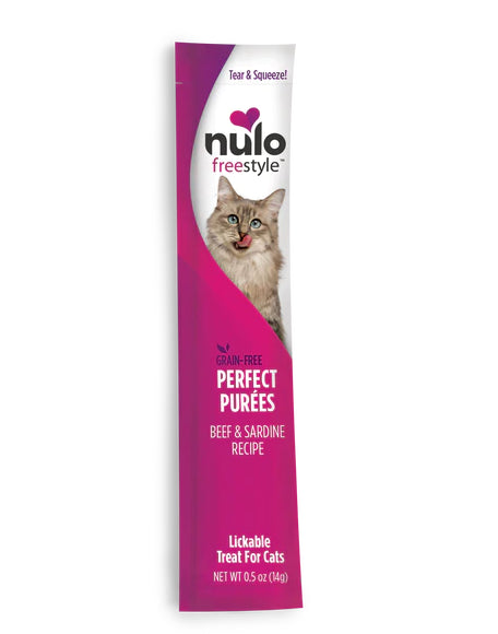 Nulo Puree 0.5 oz FreeStyle Grain Free Cat Treat - Beef & Sardine Lickable