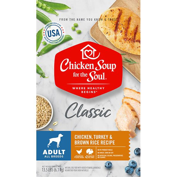 Chicken Soup for the Soul Chicken  Duck  Turkey & Brown Rice Flavor Dry Dog Food   13.5 lb. Bag