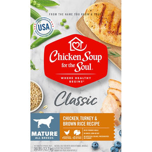 Chicken Soup Chicken, Turkey & Brown Rice Senior Recipe Dry Dog Food, 28 lb