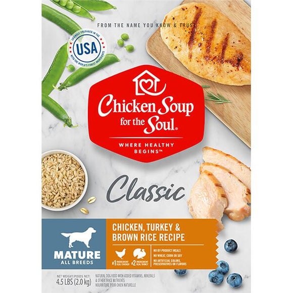 Chicken Soup Mature Dog - Chicken, Turkey & Brown Rice Recipe 4.5lb