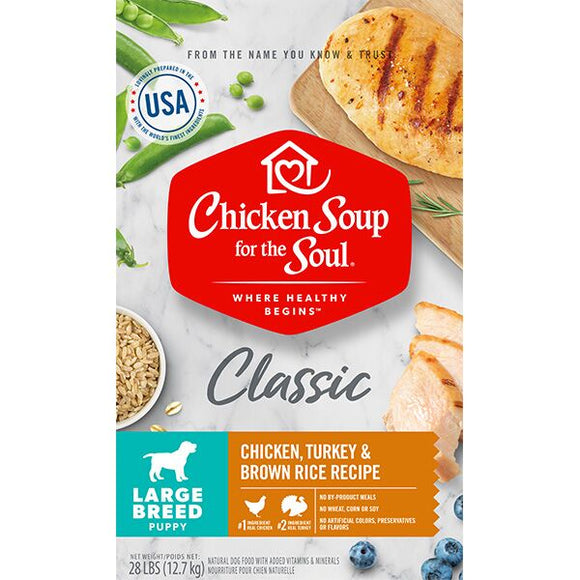 Chicken Soup Chicken, Turkey & Brown Rice Large Breed Puppy Recipe Dry Dog Food, 28 lb
