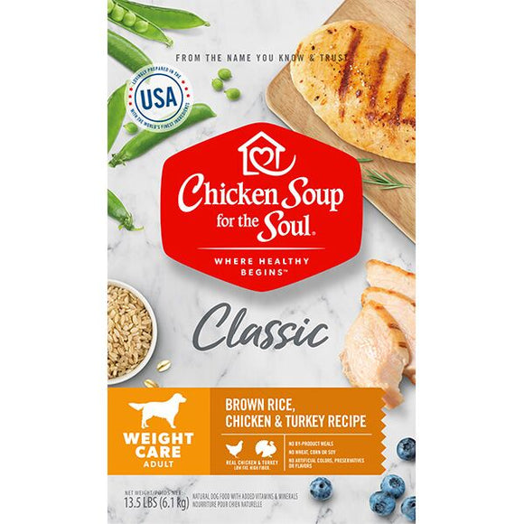 Chicken Soup for the Soul Chicken  Turkey & Brown Rice Flavor Dry Dog Food   13.5 lb. Bag