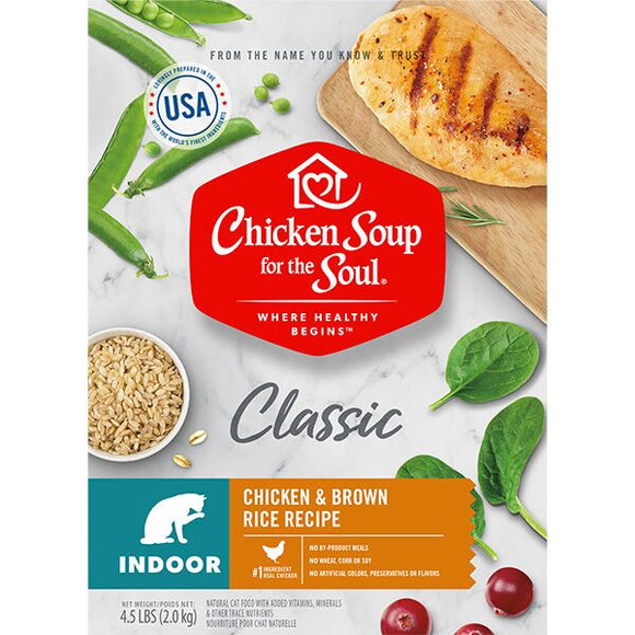 Chicken Soup Indoor Cat - Chicken & Brown Rice Recipe Cat 4.5lb