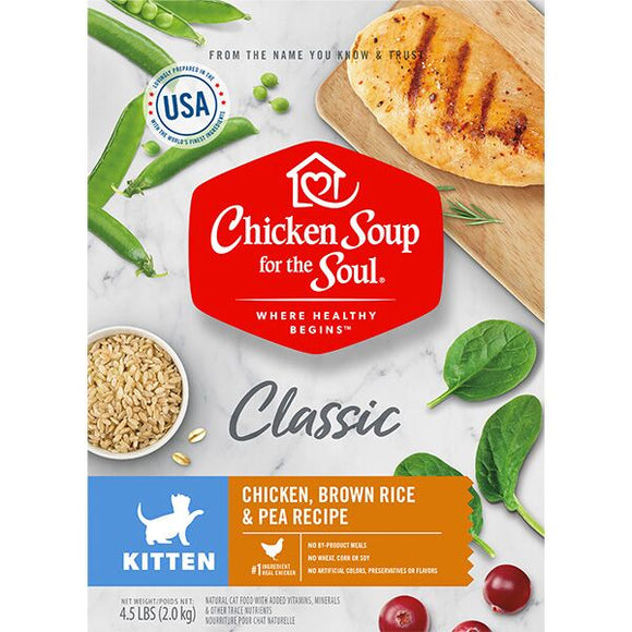 Chicken Soup Kitten - Chicken  Brown Rice  & Pea Recipe Cat 4.5lb