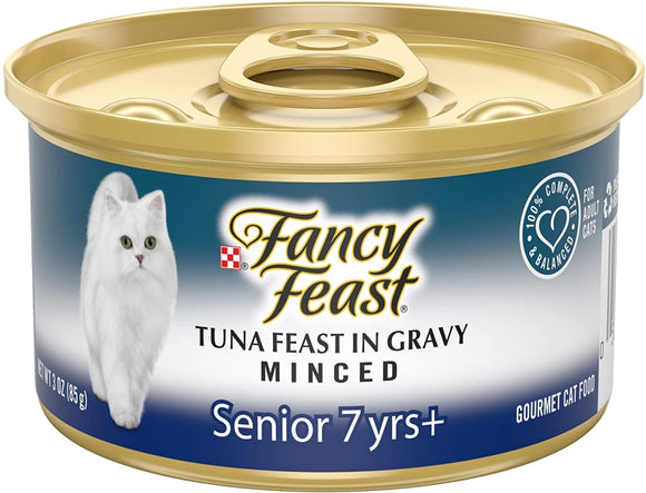 Fancy Feast High Protein Senior Gravy Wet Cat Food  Tuna Feast Minced Senior 7+  3 oz. Can