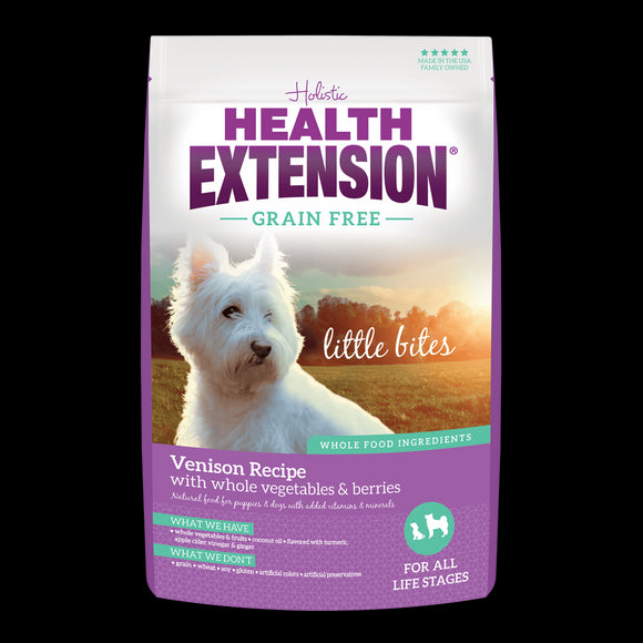 Health Extension 3.5 lbs Grain Free Venison Little Bites with Whole Vegetables & Berries for Dogs