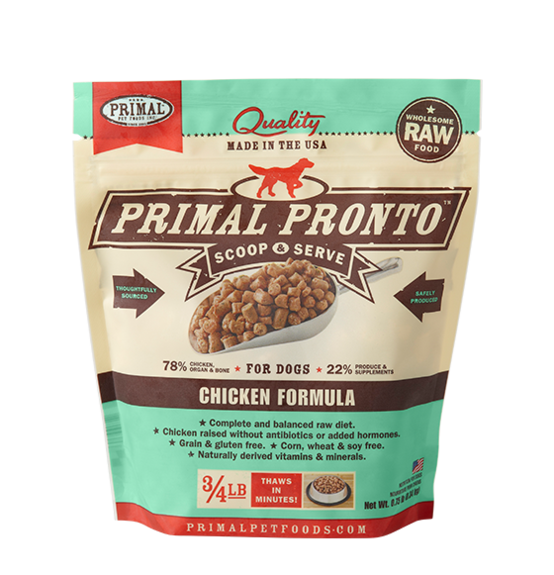 Primal Pet Foods Canine Chicken Pronto Formula Dog Food, 0.75 Lb, Zip-seal