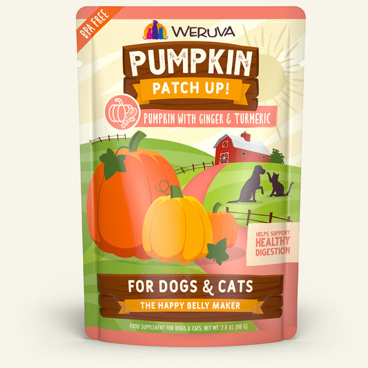 Weruva Pumpkin Patch up! Food Suppliment for dogs and cats 2.8 oz Pouch Pumpkin with Ginger & Turmeric