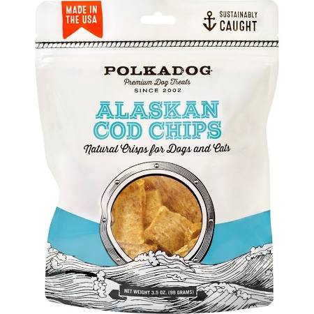 Polkadog Cod Chips Peaches for Dogs 3.5oz