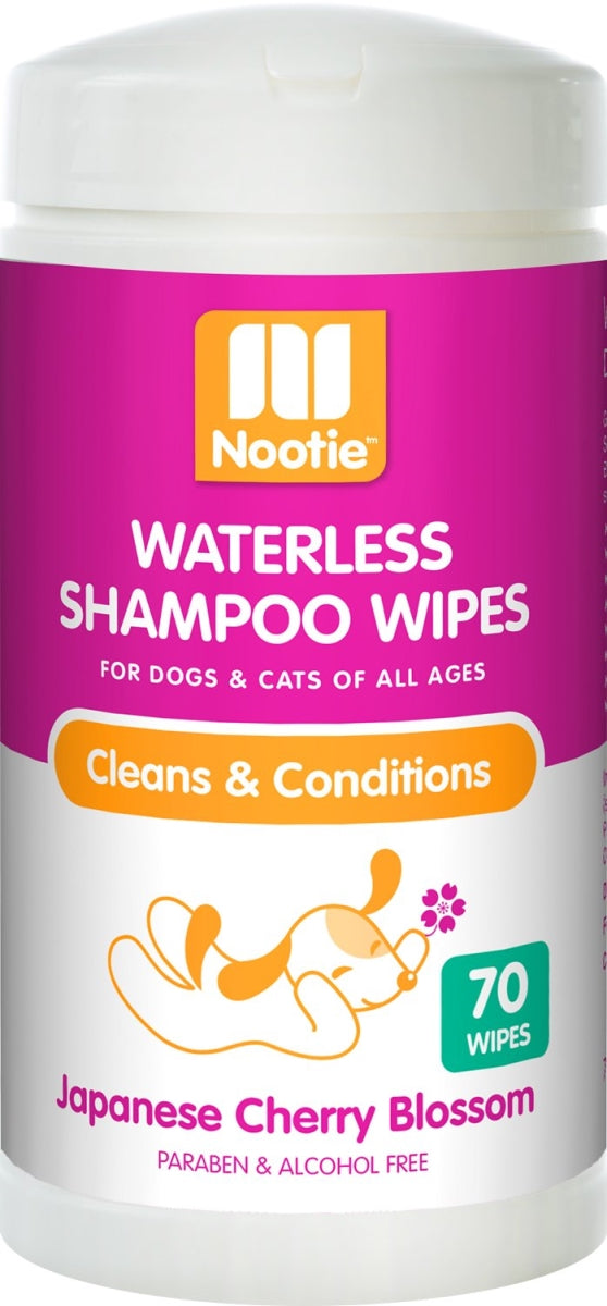 Nootie Waterless Shampoo Dog Wipes Cherry Blossom 70ct