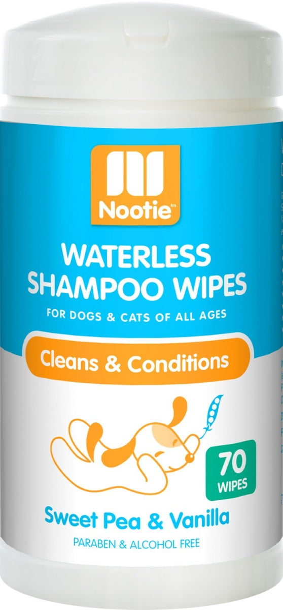 Nootie Waterless Shampoo Dog Wipes Sweet Pea Vanilla 70ct