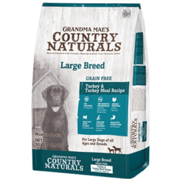 Grandma Maes Country 46000705 Naturals Large Breed Limited Ingredient Grain Free Turkey Dog Food - 14 lbs