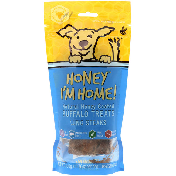 Honey I'm Home Dog Treats Buffalo Lung Bites 3.1oz