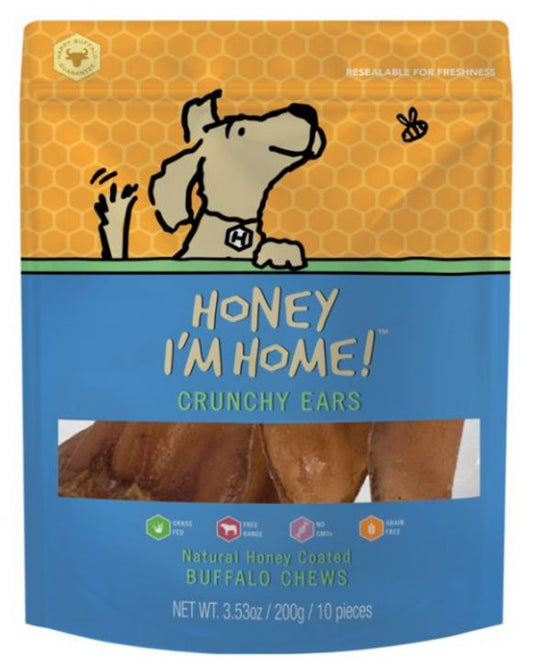 Honey I'm Home Dog Treats Buffalo Ears 10pk