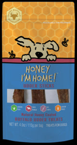 Honey I'm Home Dog Treats Buffalo Udder Sticks 4oz