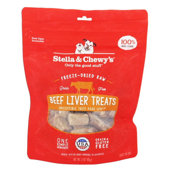 Stella & Chewy s Beef Liver Freeze-Dried Raw Dog Treats  3 oz.