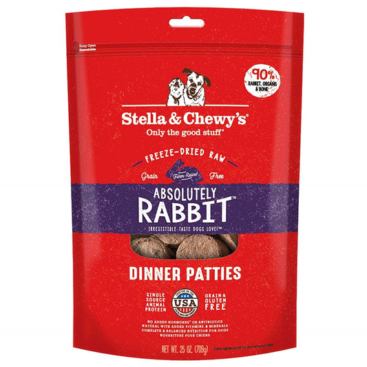 Stella & Chewy 25 oz Freeze-Dried Dinner Patties Rabbit Dog Food