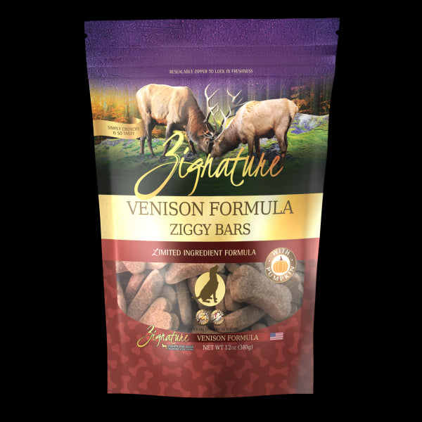 Zignature Venison Formula Biscuit Dog Treat 12oz