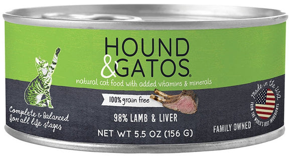 Hound & Gatos Grain Free Wet Cat Food Lamb 5.5oz can