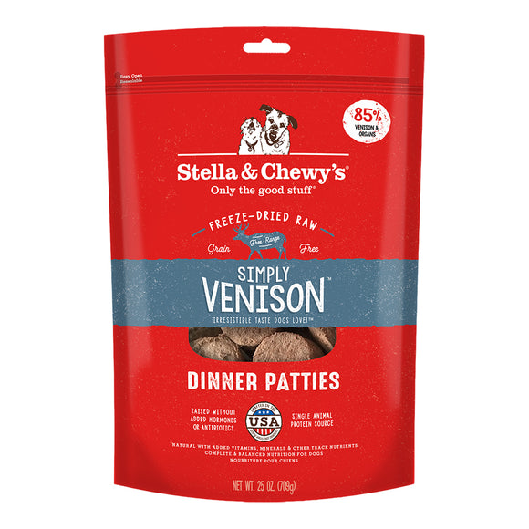 Stella & Chewy 25 oz Dog Freeze-Dried Dinner Patties Simply Venison