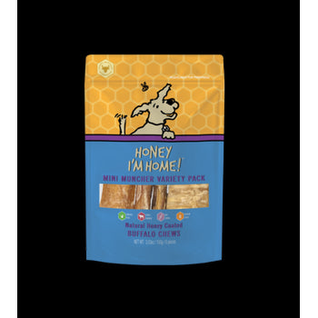 Honey I'm Home Dog Treats Mini Muncher Buffalo Variety Pack