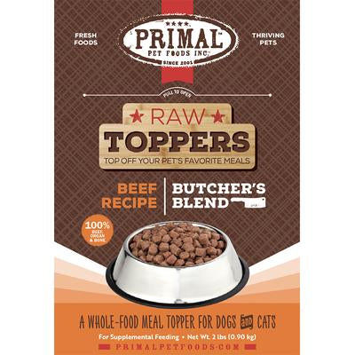 Primal 2 lbs Butchers Blend Topper Beef Dog & Cat Food