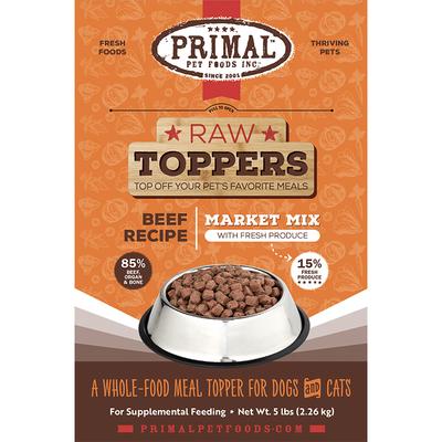 Primal 5 lbs Market Mix Topper Beef Dog & Cat Food
