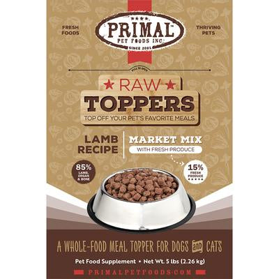 Primal 5 lbs Market Mix Topper Lamb Dog & Cat Food