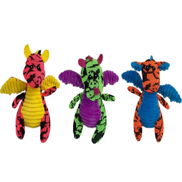 Multipet Mini Dragon Dog Toy  Assorted Colors  Size: 5