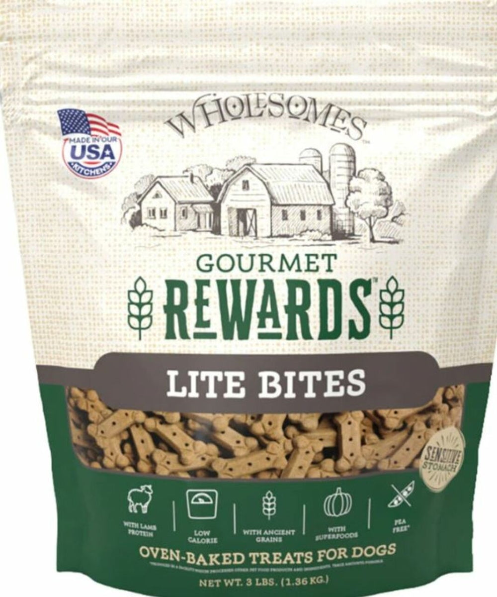 Wholesome 3 lbs Gourmet Rewards Lite Bites Dog Biscuits&#44; Lamb