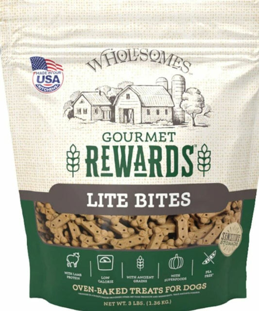 Wholesome 3 lbs Gourmet Rewards Lite Bites Dog Biscuits&#44; Lamb