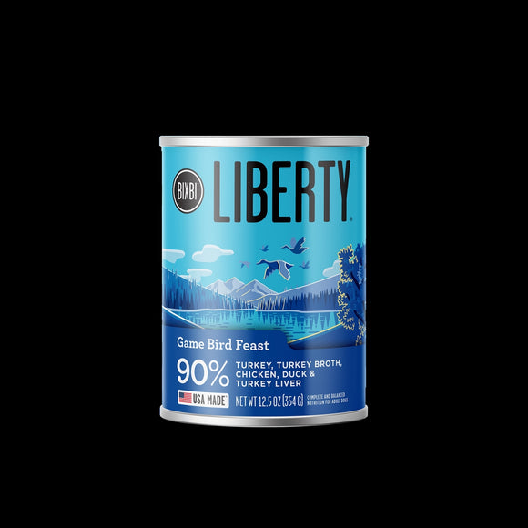 Bixbi Liberty Canned Dog food 12.5oz Game Bird