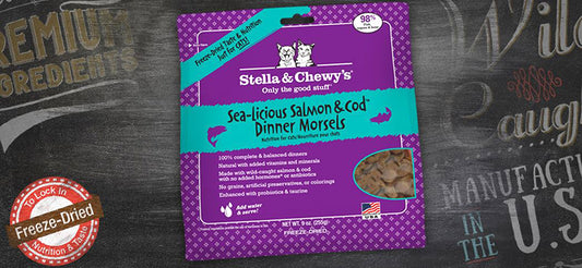 Stella & Chewy's Salmon & Cod Dinner Morsels Grain-Free Freeze-Dried Raw Dry Cat Food, 3.5 oz.