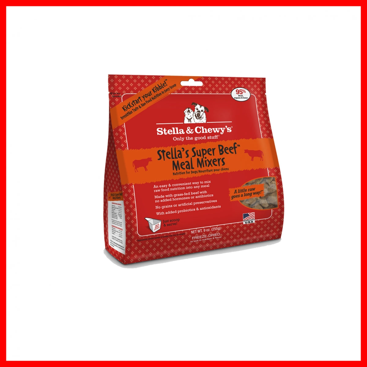 Stella & Chewy s Meal Mixers Super Beef Grain-Free Dry Dog Food Topper  9 oz.