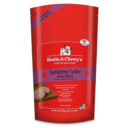 Stella & Chewys Dog Frozen Turkey Patties 6lb