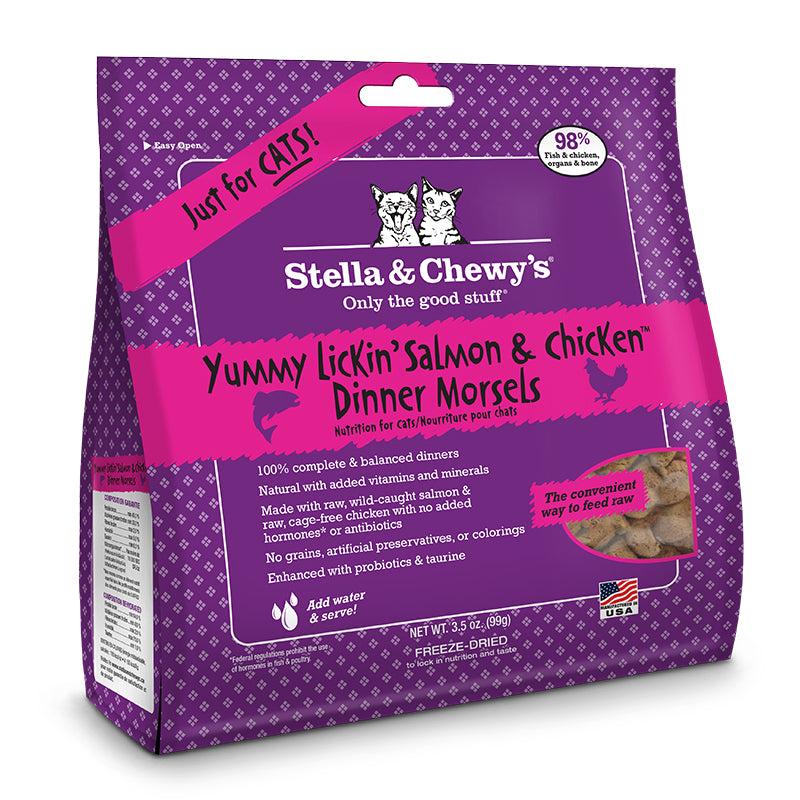 Stella & Chewy's Salmon & Chicken Dinner Morsels Grain-Free Freeze-Dried Dry Cat Food, 3.5 oz