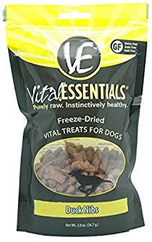 Vital Essentials Freeze-Dried Vital Dog Treats Duck Nibs 2oz