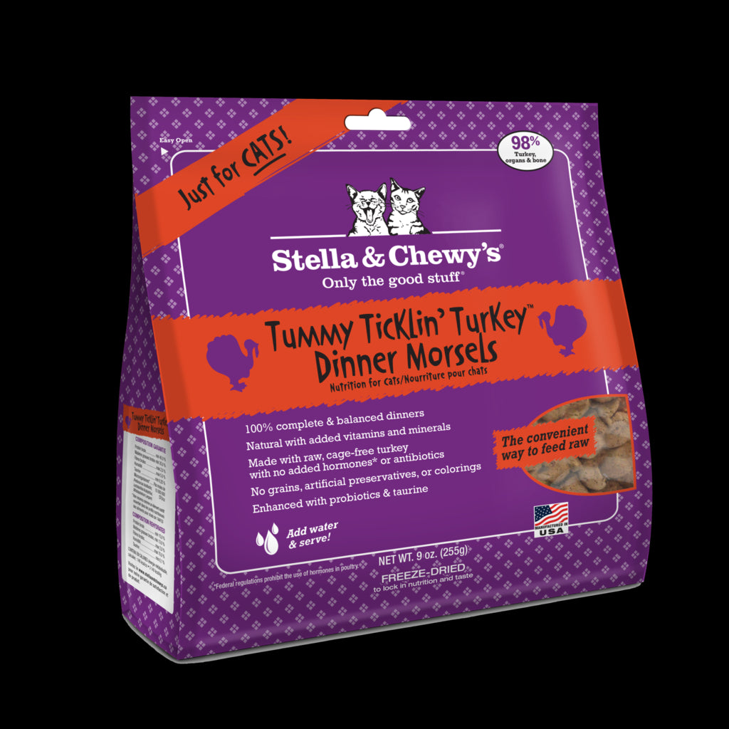 Stella & Chewy's Turkey Dinner Morsels Grain-Free Freeze-Dried Dry Cat Food, 9 oz