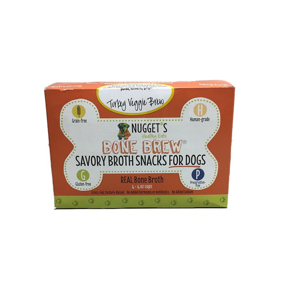Nuggets Healthy Eats 64560673 Turkey Vegetable Bone Brew Snack for Dogs 4 oz