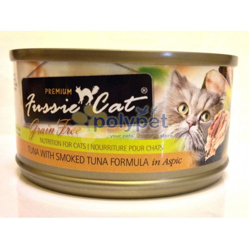 Fussie Cat Premium Grain Free Tuna with Smoked Tuna in Aspic Canned Cat Food