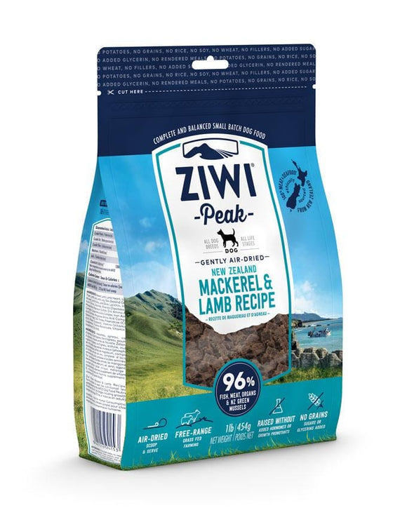 Ziwi Grain-Free Air-Dried Mackerel & Lamb Dog Food, 2.2 Lb