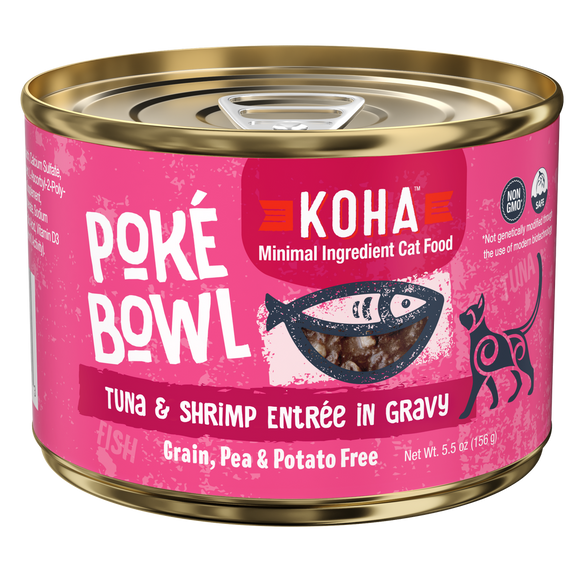 Koha Poke Cat Food 5.5oz Can Tuna and Shrimp