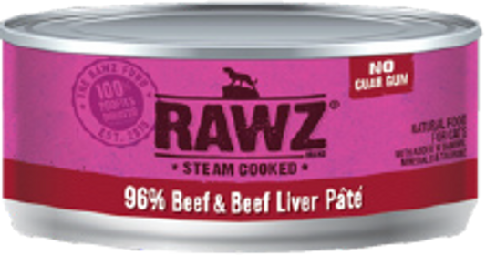 Rawz 96% Beef Liver Cat Food 3oz