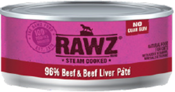 Rawz 96% Beef Liver Cat Food 3oz