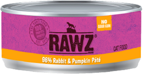 Rawz 96% Rabbit Pumpkin Cat Food 3oz