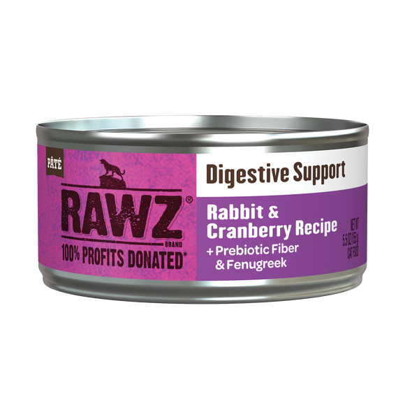 Rawz Digestive Support & Rabbit Cranberry Cat Canned 5.5oz