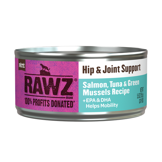 Rawz Hip & Joint Salmo, Tuna & Green Mussels Cat Canned 5.5oz