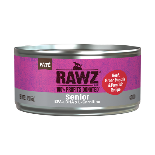 Rawz Beef, Green Mussels & Pumpkin Senior Cat Canned 5.5oz