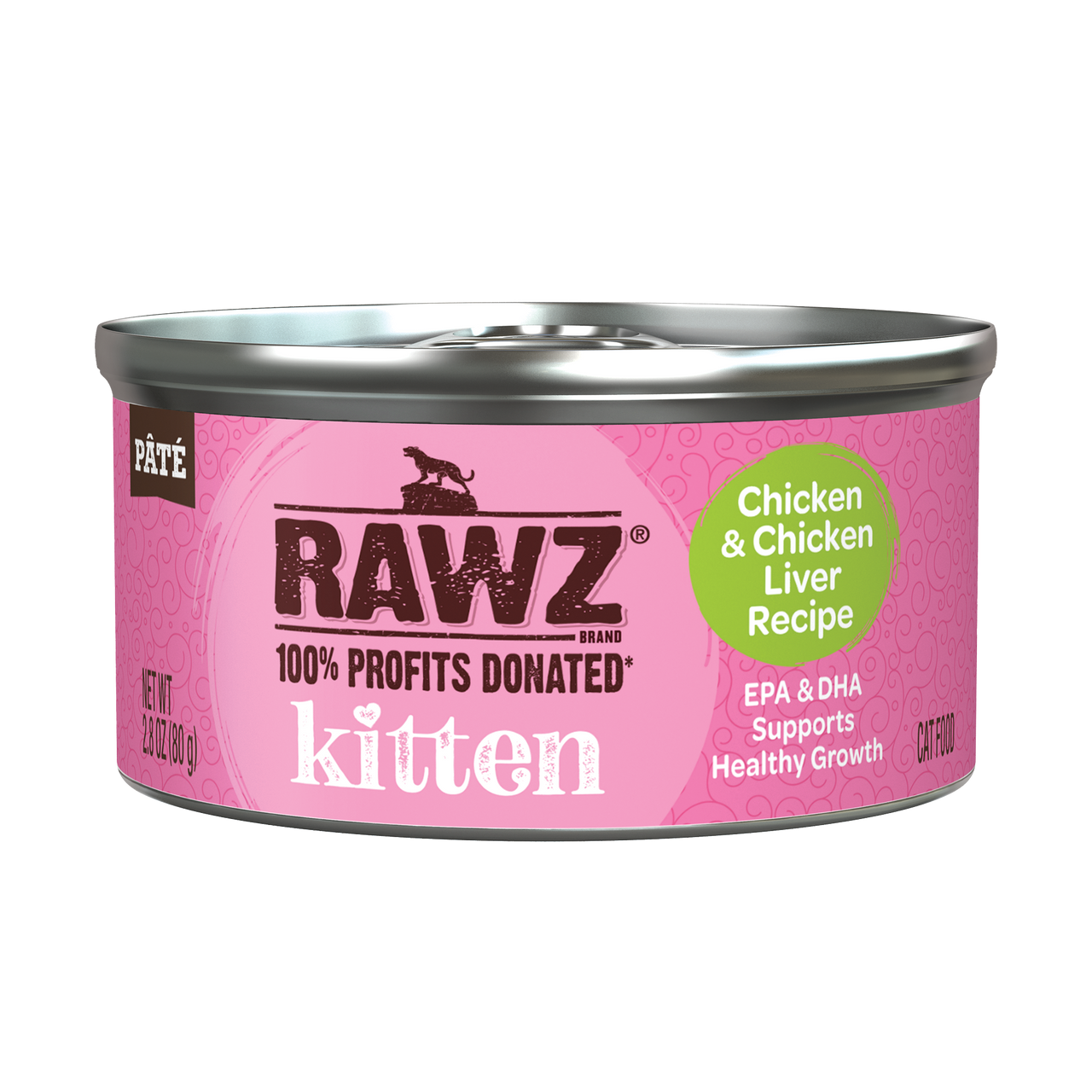 Rawz Chicken & Chicken Liver Kitten Canned 2.8oz